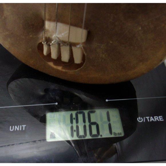 Moroccan Guenbri Wood w/ Animal Skin Gut Strings & Stitched Instrument 28" - Picture 10 of 10